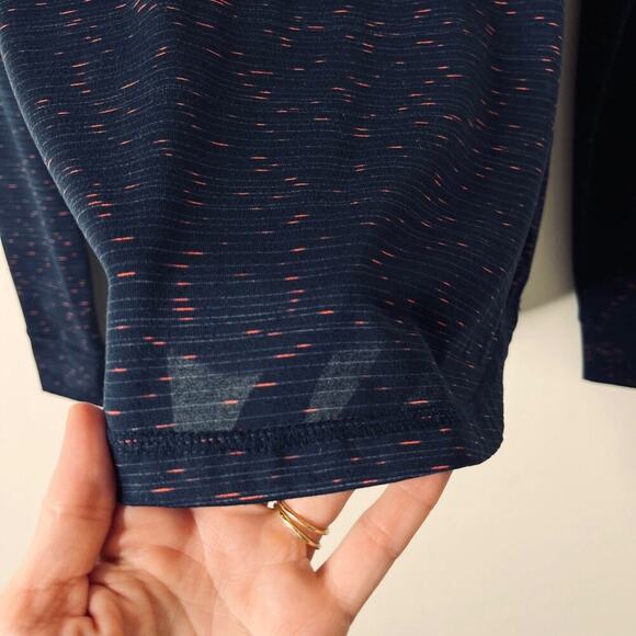 Reebok Women's Performance Quarter Zip Shirt XS Navy Blue Long Sleeve Space Dye - Picture 8 of 12